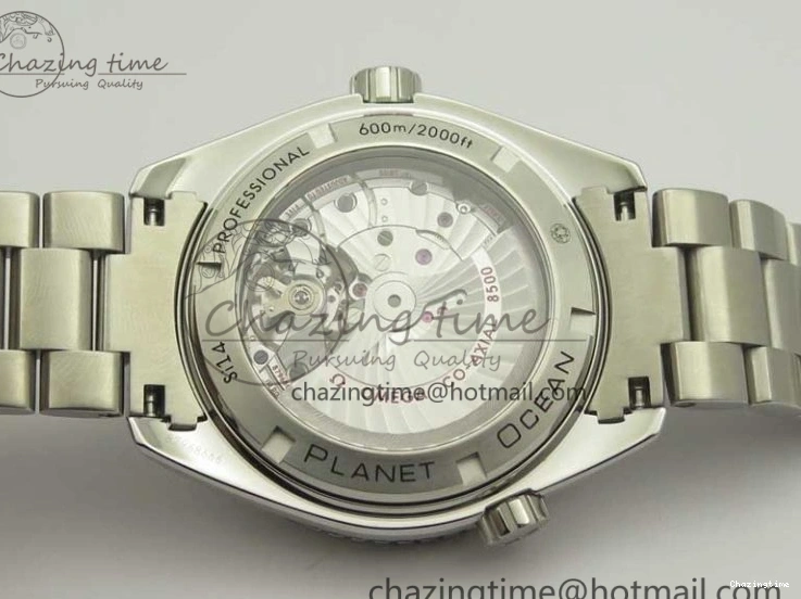 0208 EyeCatching Planet Ocean Professional Ceramic Bezel 45.5mm 1:1 VSF Best Edition Silver Markers on SS Bracelet A8500 Super Clone 8050